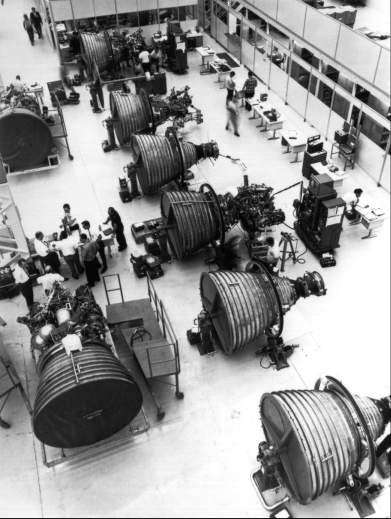 J-2 engine assembly line