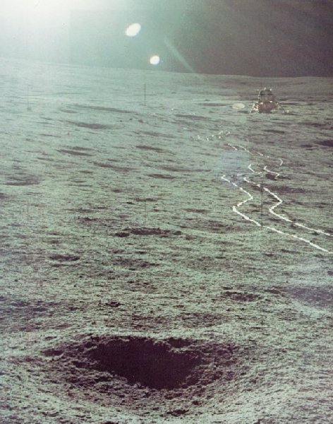 Photo of tracks of Apollo 14 astronauts