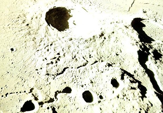 A photo of a crater,Aristarchus,on the moon