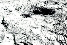 A photo of astronaut's footprints on the Moon