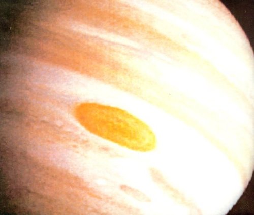 A photo of the Great Red Spot on Jupiter