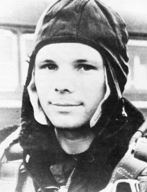 A photo of Russian cosmonaut,Yuri Gagarin