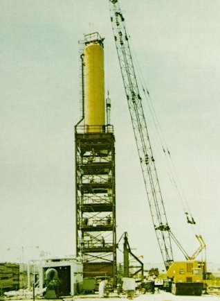 A photo of a tower used for pressure test