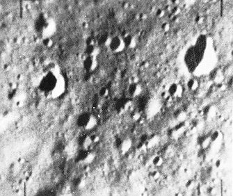 A photo of craters taken by Ranger IX