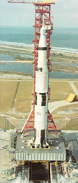 A photo of Apollo on the launch pad