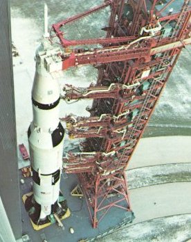 A photo of the top view of the space vehicle