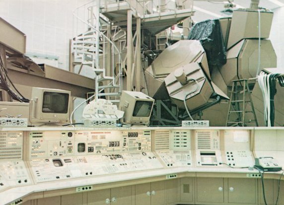 A photo of the command module control area