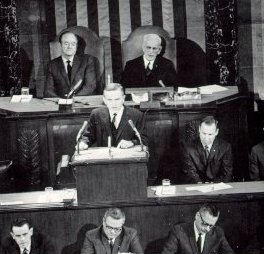 A photo of Borman at the Speaker's rostrum