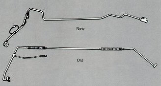 A picture of the new and old fuel line