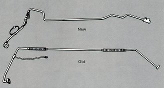 A picture of the new and old fuel line