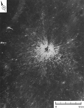 Figure 108 example of a small crater with extensive bright rays