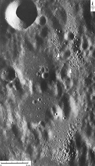 Figure 128 three clusters of secondary craters are on the east flank of the larger crater Ptolemaeus