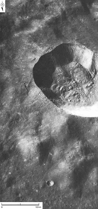 Figure 147 26-km-diameter crater Proclus in the highlands at the western edge of Mare Crisium