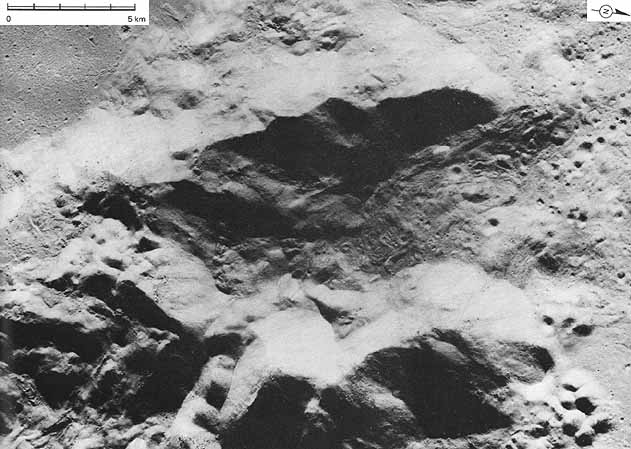 Figure 151 enlarged view of the northern part of the central peak complex of the crater King