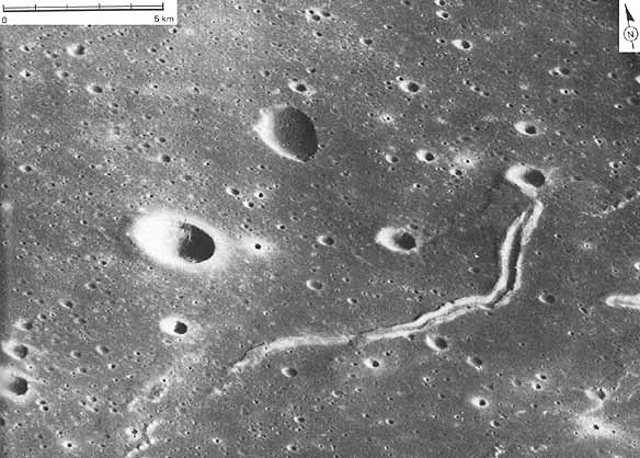 Figure 190 lunar sinuous rille located in the eastern part of Mare Serenitatis