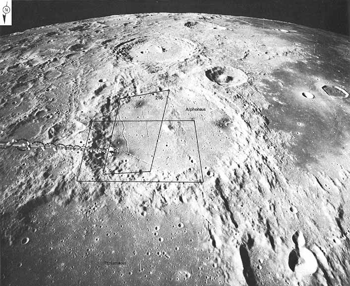 Figure 211 crater Alphonsus (middle ground) and the ancient crater Ptolemaeus (foreground)