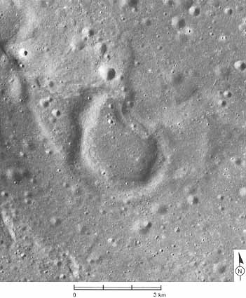 Figure 243 rimmed depression draped by mare lava is at the end of a mare ridge