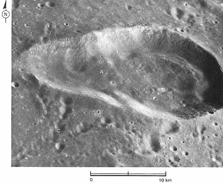 Figure 245 elongate crater Torricelli near the north margin of Mare Nectaris