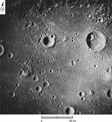 Figure 56 the very large crater or small multiringed basin Mendeleev is shown here