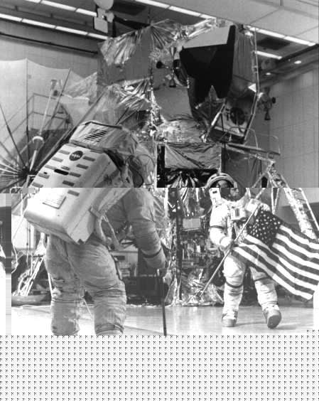 Shepard trains with the flag