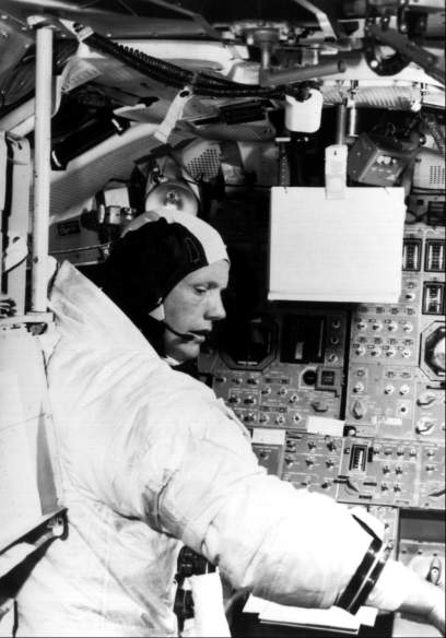 Armstrong in LM simulator