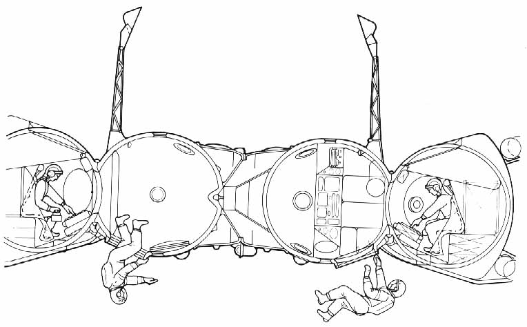 Drawing of the Apollo-Soyuz Test Project