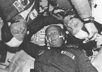 Soyuz and Kubasov in the hatchway