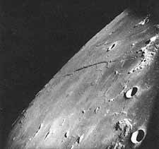 Stark lunar landscape